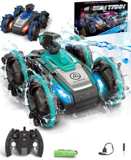 Remote-Control Car RC Boat for Kids RC Stunt Car with Water Spray for Pool Light-up Toys Waterproof Truck Stunt Car