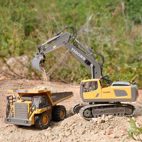 YR279120 1:20 Alloy 2.4Ghz 11 Channels Rc Excavator Toy Remote Contro