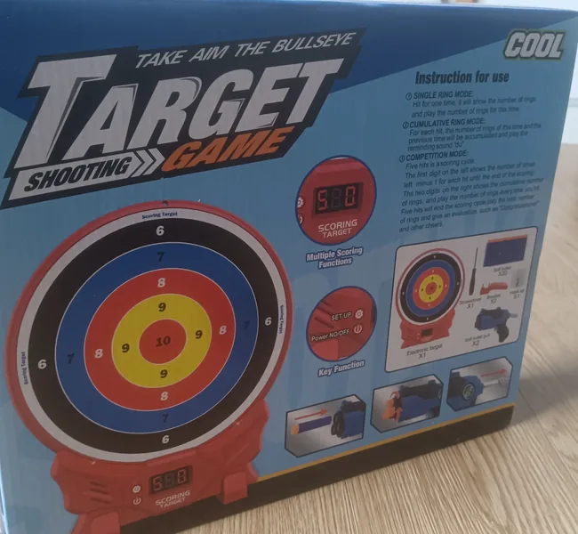 YR306062 Kids Toy Gun Shooting Target Set Electronic Digital Scoring