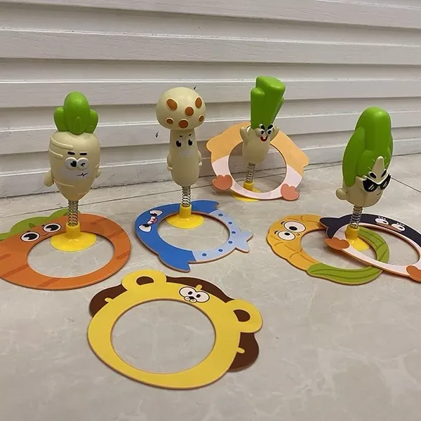 YR343623 Ring Game for Kids 4 Types of Vegetables Spring-loaded Carto