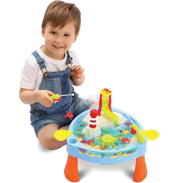 YR293248 Fishing Game Toy Set Rotating Board Music Switch Kids Sand W