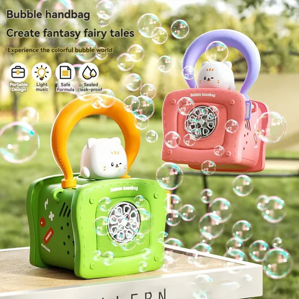 YR306016 Kitten Machine Bubble Gun for Kids with Music Light-up Plast