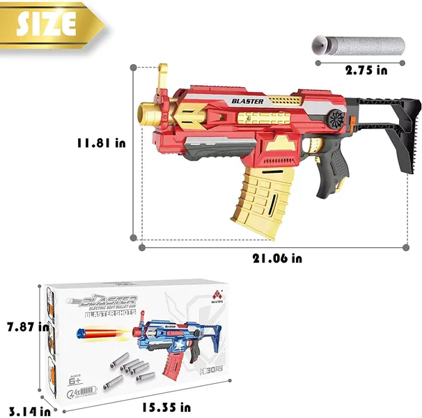 SB524A Motorized Blaster Toy Gun Electric Automatic Shooting Toys S