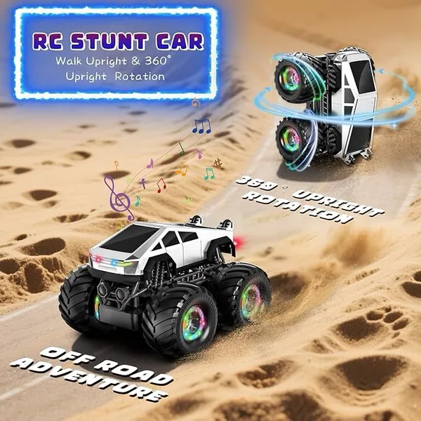 YR338438 Remote Control Car Toy for Kids 360 Rotating 4WD RC Stunt Ca