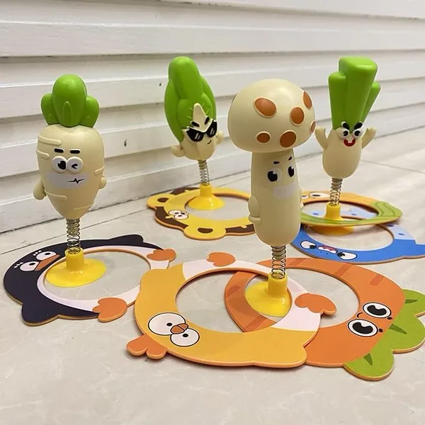 YR343623 Ring Game for Kids 4 Types of Vegetables Spring-loaded Carto