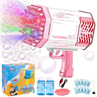 69 Holes Electric Automatic Gatling Bazooka Bubble Gun Machine Outdoor Toys Bubble Maker Blower Gun