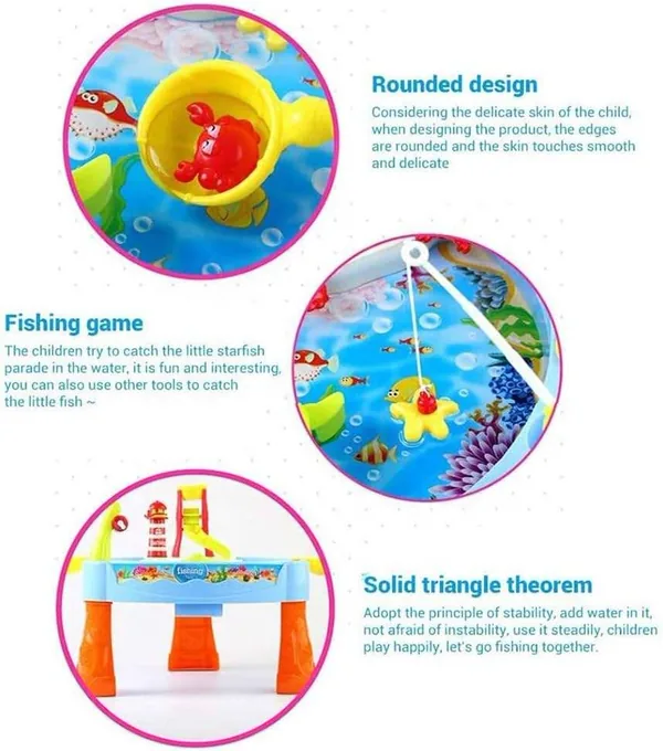 YR293248 Fishing Game Toy Set Rotating Board Music Switch Kids Sand W