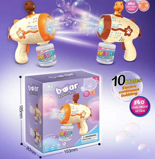 YR298748-Outdoor Toy New Summer Light Music Handheld Electric Bubble Gun Toy for