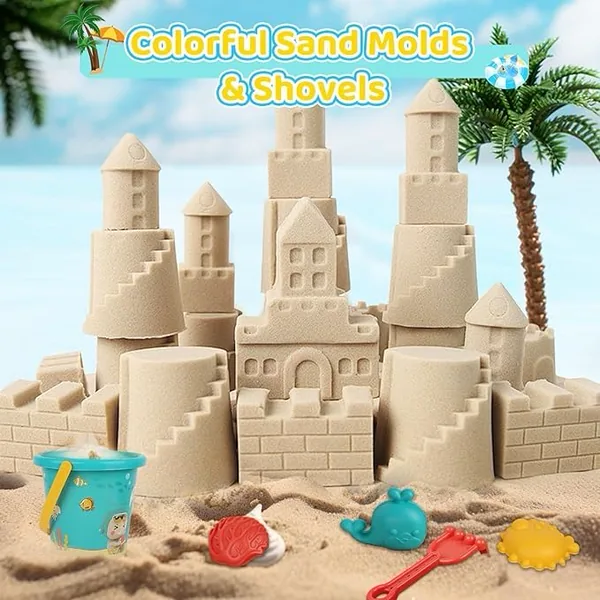 YR306177 12 Pcs Sand Toys Set with Truck Beach Toys Sand Castle Summe