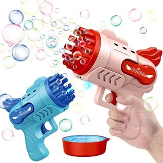 12-Hole Automatic Bubble Gun Machine Custom Bubbles for Kids Summer Outdoor Toys Playing
