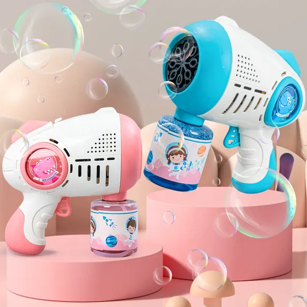 YR258141 Space Dinosaur Automatic Plastic Bubble Launcher Gun Bubbles