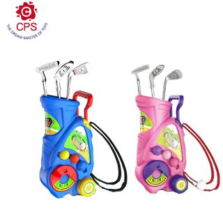 Outdoor Sport Golf Toy Kids Golf Club Set Golf Cart With Adjustable Clubs for Children