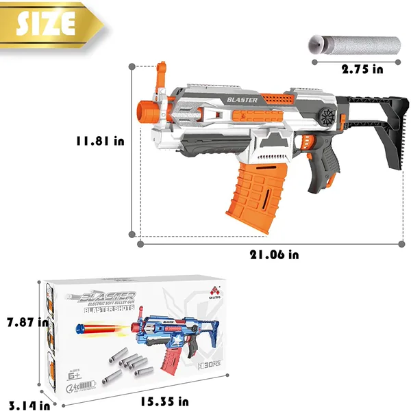 SB524A Motorized Blaster Toy Gun Electric Automatic Shooting Toys S