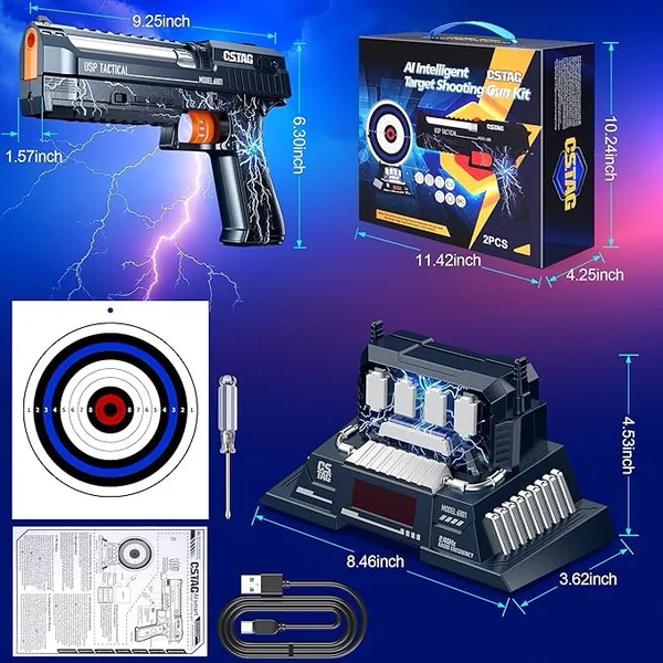 YR339979 AI Smart Target Shooting Gun Set Wiht Electronic Voice Scori