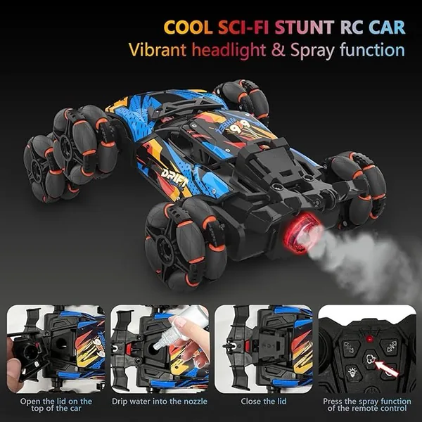 YR306028 6WD RC Drift Stunt Car with Light-Up Toys 360 Rotating Spray