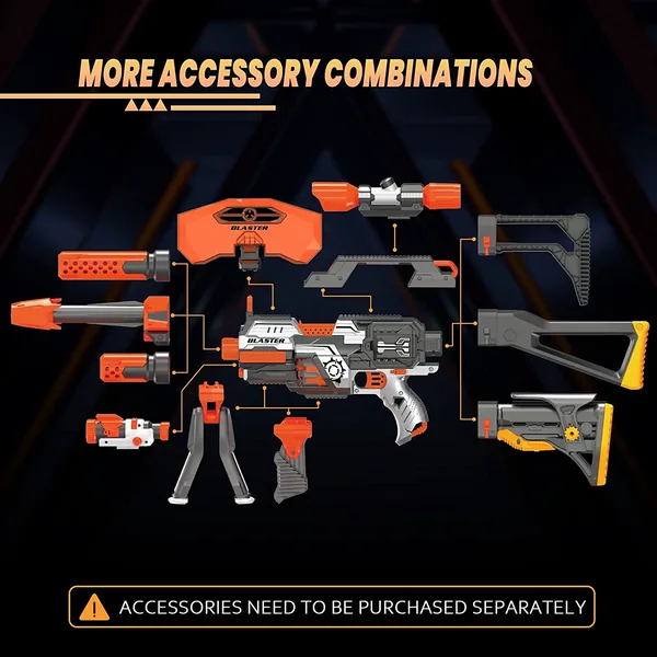 SB524B Motorized Blaster Toy Gun Electric Automatic Shooting Toys S