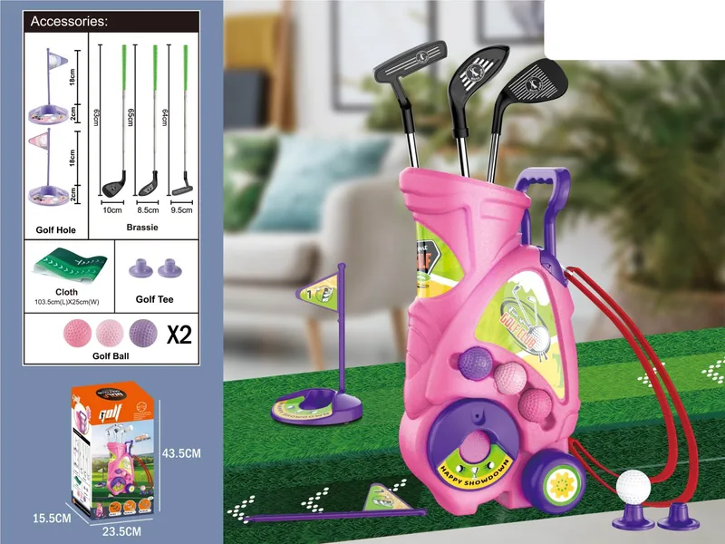 YR305849-Outdoor Toy Outdoor Sport Golf Toy Kids Golf Club Set Golf Cart With Adj