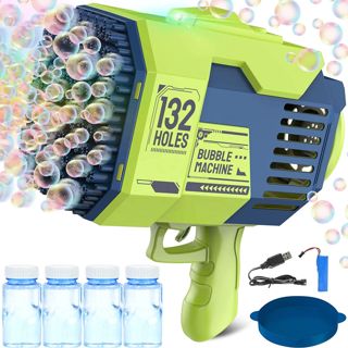 Machine Bubble Gun for Kids Toy 132 Holes Automatic Summer Outdoor Sound&light Special Wedding Party Birthday Gift
