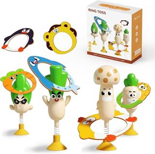 Ring Game for Kids 4 Types of Vegetables Spring-loaded Cartoon Character Ring Toss Providing Children with Various Fun