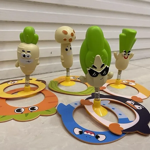YR343623 Ring Game for Kids 4 Types of Vegetables Spring-loaded Carto