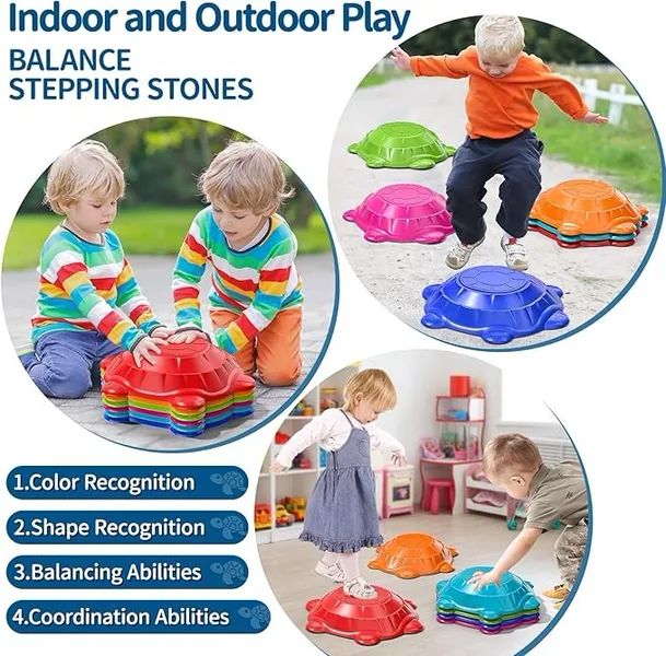 YR305157 Toddler Stepping Stones Balance Coordination Toy-Plastic & P