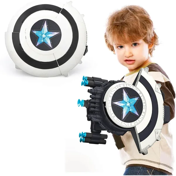 YR304606 Dart Shooting Shield Blaster with Light-up Toys Soft Bullet