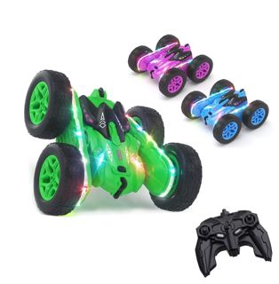 RC Stunt Cars Double-Sided Driving 360-degree Flips Stunt RC Race Car with LED Light-up Toys