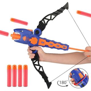 Kids Outdoor Soft Bow and Arrow Set EVA Plastic Youth Bow with Foam Bullet Toys Inspired by Sharks