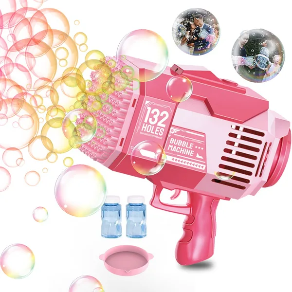 YR256633 Machine Bubble Gun for Kids Toy 132 Holes Automatic Summer O
