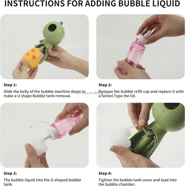 YR289764 Light-up Music Plastic Bubble Gun for Kids-Automatic Electri
