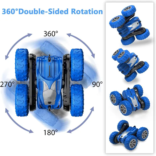 YR283518 2.4G Remote Control Car RC Stunt Double Sided 360 Rolling Dr