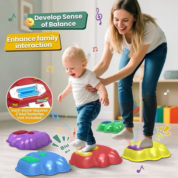 YR337276 Light up Plastic Stepping Stones for Kids Sensory Motor Skil
