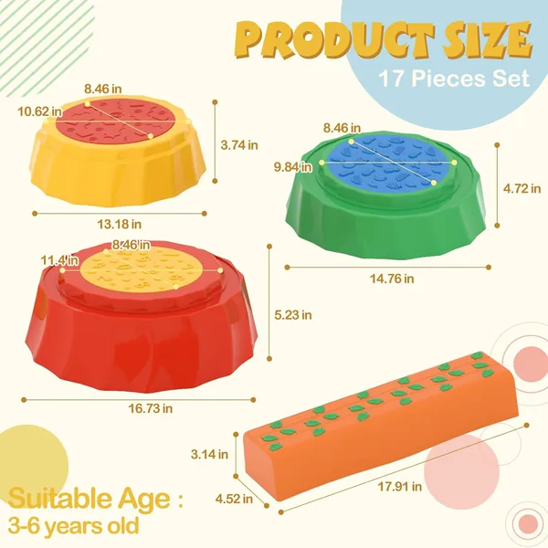 YR310018 Toddler Balance Beams Stepping Stones for Kids Indoor Outdoo