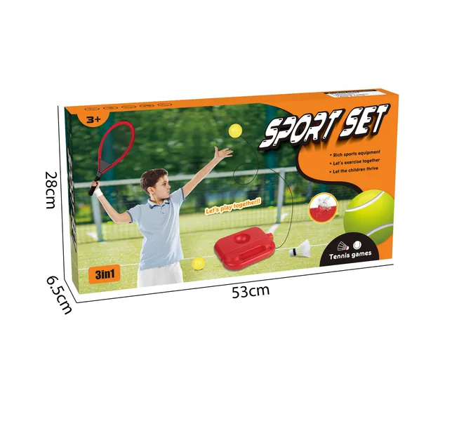 YR304902-Outdoor Toy 3 in 1 Fashion Safety Tennis Racket Football Trainer Outdoor