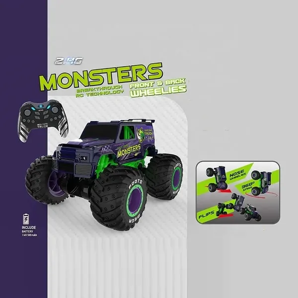 YR290347 New Latest 2.4G Standing Stunt RC Car 360 Rotating 1/10 Scal