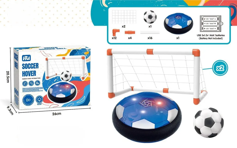 YR304631-Outdoor Toy Light-up 18cm Hover Soccer Ball With Football Net Gate Indoo