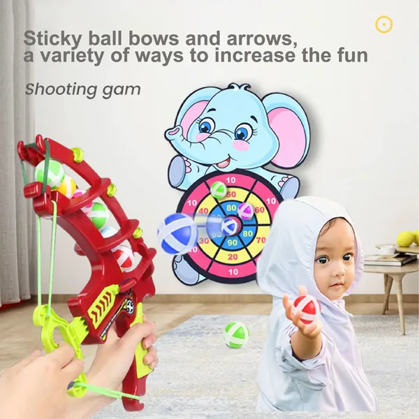YR306666 Toy Animals Bow and Arrows With Sticky Ball Dartboard Indoor