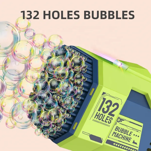 YR256633 Machine Bubble Gun for Kids Toy 132 Holes Automatic Summer O