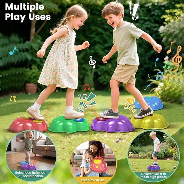 YR337276 Light up Plastic Stepping Stones for Kids Sensory Motor Skil