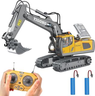 1:20 Alloy 2.4Ghz 11 Channels Rc Excavator Toy Remote Control Excavator Toys Digger Sets With Music and Sounds RC Construction