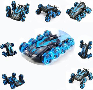 Remote Control RC Stunt Car Toy with 360 Spin Flip Cool Light-Up Spray Gift Includes USB Cable