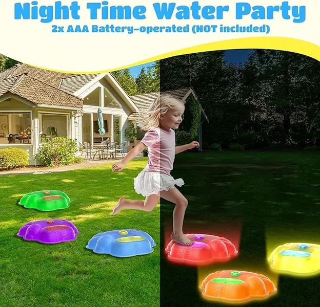 YR337277 Light up Stepping Stones for Kids Splash Water Stepping Ston