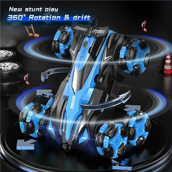 YR282828 Remote Control RC Stunt Car Toy with 360 Spin Flip Cool Ligh