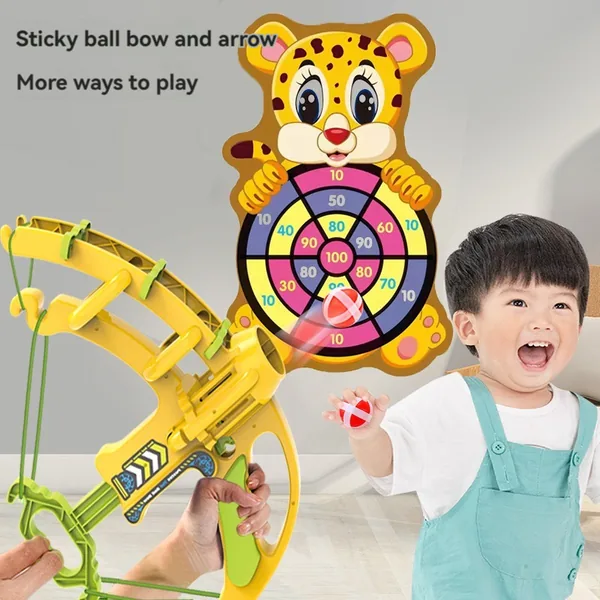 YR306666 Toy Animals Bow and Arrows With Sticky Ball Dartboard Indoor