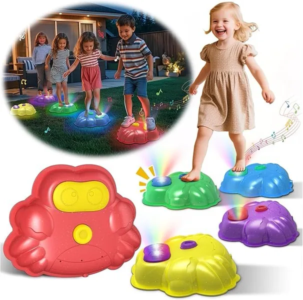 YR337276 Light up Plastic Stepping Stones for Kids Sensory Motor Skil