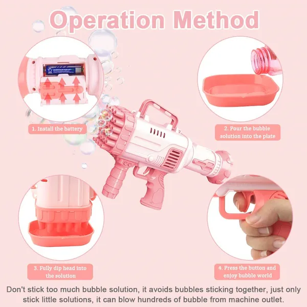 YR258237 Kids Bubble Gun Toy 32 Hole Electric AutomaticMachine Bubble