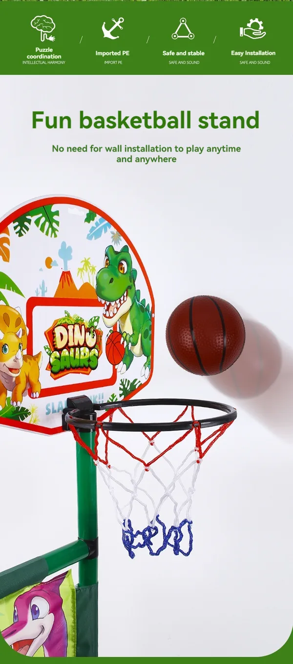 YR304914 3 in 1 Dinosaur Basketball Soccer Plastic Bean Bag Toss Game
