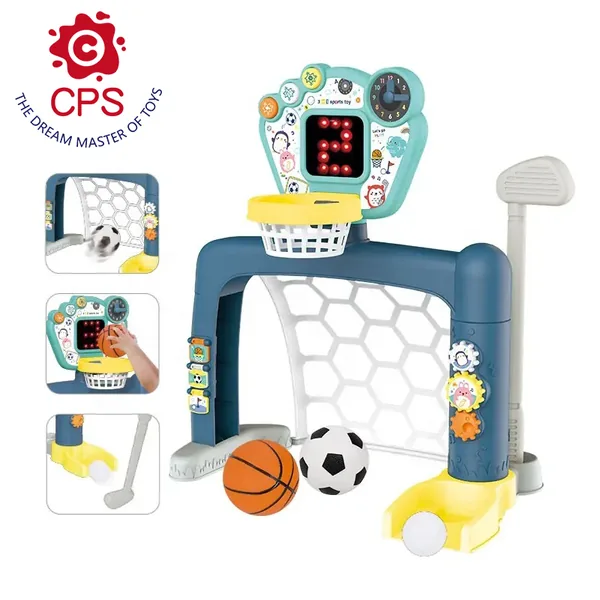 YR262745 New Portable 3-in-1 Outdoor Sports Toy Golf Basketball & Tos