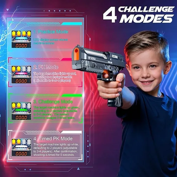 YR339979 AI Smart Target Shooting Gun Set Wiht Electronic Voice Scori