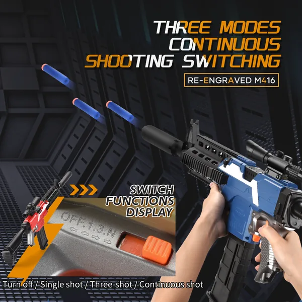 YR240867 M416 EVA Burst Soft Bullet Gun Toy for Boys Girls Outdoor Pl